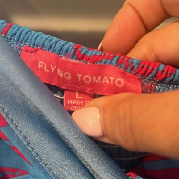 Pre-Loved Flying Tomato | Blue and Pink Maxi Dress Size L - Picture 7 of 10
